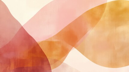 Poster - Soft pencil gradient strokes create a warm abstract background with translucent waves in rich earth tones