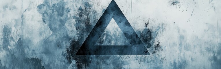 Aufkleber - Bold negative space design featuring a triangular shape against a textured blue and gray background