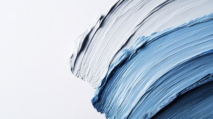 Aufkleber - Soft blue paint strokes on a minimalist white background create a calming visual effect in contemporary art