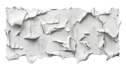 Poster - White cracked paint texture isolated on transparent background