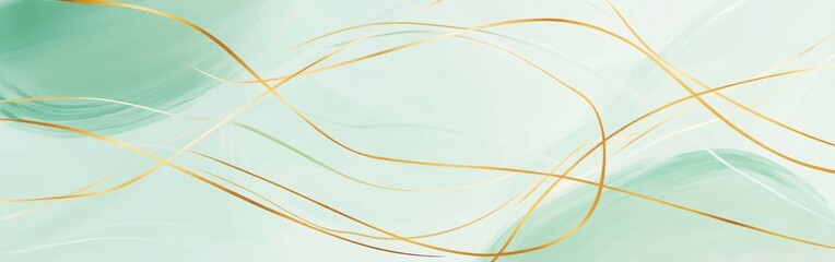 Aufkleber - Elegant pastel backdrop with minimalist pencil strokes and flowing gold accents for creative projects
