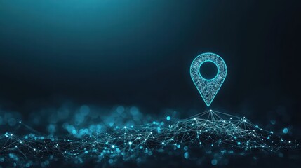 Poster - Location GPS Icon A satellite icon transmitting signals, symbolizing GPS technology, abstract background.