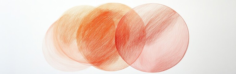 Aufkleber - Abstract circular pencil strokes create a serene visual of overlapping forms in soft hues