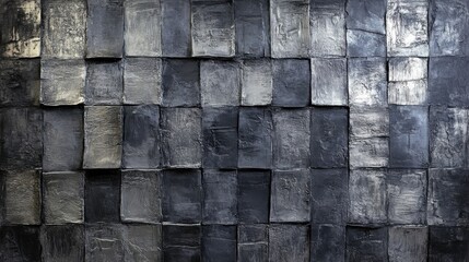 Poster - Textured charcoal gray background with varied tile patterns creating depth and interest for artistic applications