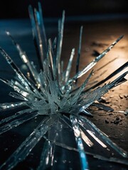 Wall Mural - Abstract Broken Glass with Soft Lighting