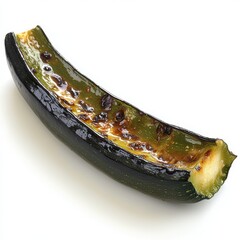 Poster - Roasted zucchini wedge with charred edges displayed on a light background for culinary presentation