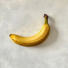 Poster - Ripe banana resting on a smooth surface with a subtle texture revealed