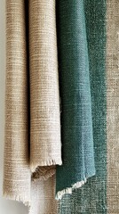 Poster - Natural burlap fabric with hints of forest green creates a rustic and earthy texture ideal for various crafting projects