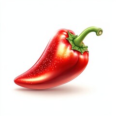 Poster - Bright red chili pepper stands out with its shiny surface in a vibrant display of freshness and flavor