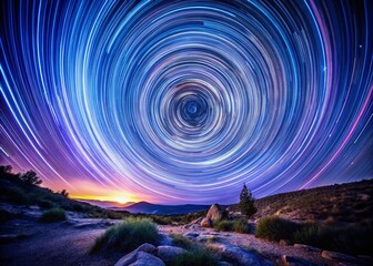 Wall Mural - Night Spiral Galaxy Astrophotography - Celestial Swirl in Dark Sky