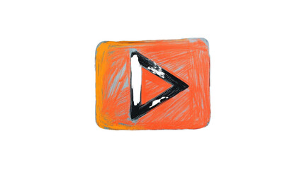 Poster - Play button showing scribbled style with transparent background