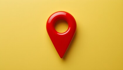 Leinwandbilder - Red pointer on a yellow background