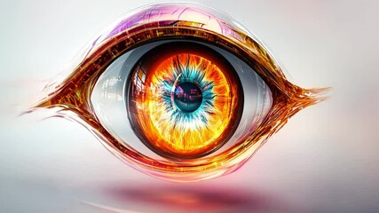 Poster - digital eye: a mesmerizing digital eye with vibrant colors and intricate details, rendered in a futu