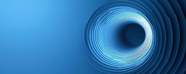 Poster - Abstract blue gradient background with a circular shadow light, versatile for various design uses such as blur backgrounds or digital wallpapers.