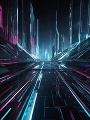 Poster - Abstract digital background featuring futuristic elements, shaping a sleek, high-tech visual
