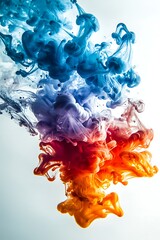 Poster - Abstract color mix with paint drops swirling in water, a visually striking pattern perfect for artistic backgrounds.