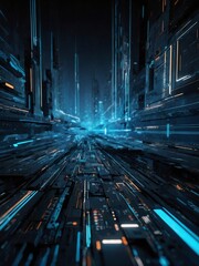 Poster - Abstract digital background with futuristic elements, shaping a sleek and technological design