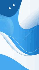 Poster - Abstract Blue and White Minimalist Vector with Flowing Lines and Circles