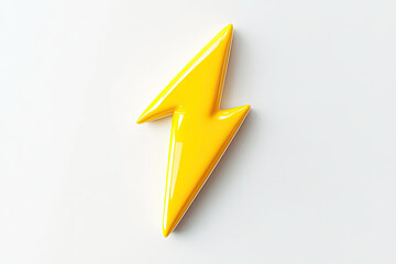 yellow lightning bolt symbol on white background.