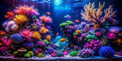 Wall Mural - surreal fish tank interior: ethereal aquatic dreamscape