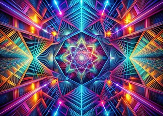 Wall Mural - surreal linear pattern photography: abstract geometric art background