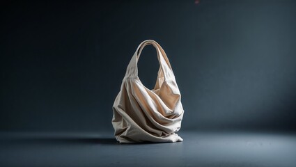 Poster - Elegant fabric bag displayed against a minimalist backdrop showcasing its unique design and texture