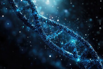 Poster - A close-up view of two complementary strands of DNA intertwined