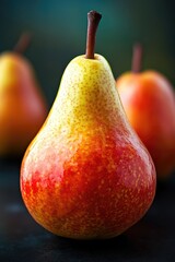 Poster - Fresh pears arranged on a table surface