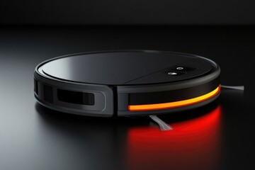 Poster - A robotic vacuum cleaner sitting on a table, ready for use