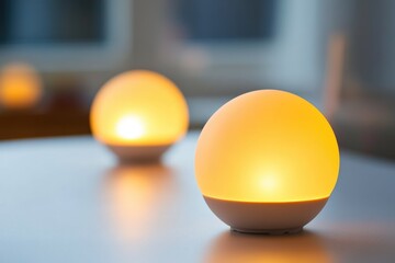 Poster - Two white eggs sitting on a table, simple still life composition