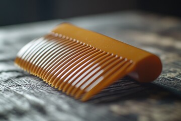 Poster - A bright yellow comb sits atop a table, ready for use