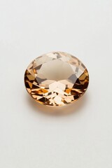 Poster - A single faceted diamond on a white surface