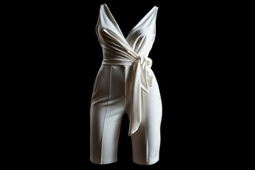 Aufkleber - A mannequin dressed in a white jumpsuit, perfect for fashion and apparel concepts