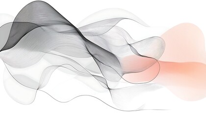 Poster - Abstract organic shapes line art illustration, blending minimalist design with natural forms, ideal for modern decor or as elegant graphic elements.