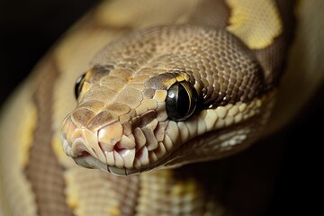 Aufkleber - A close-up view of a snake's open mouth, revealing sharp teeth and intricate details