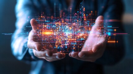 Poster - Innovative AI assistant showcases personalized holographic data visualization
