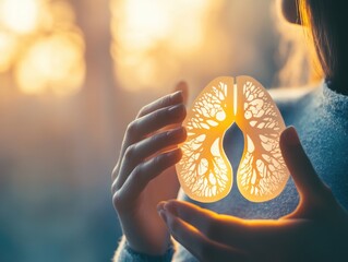 Aufkleber - A person holding a medical imaging scan of the lungs