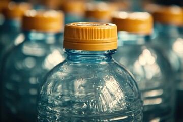 Poster - Close-up shot of a bottle of water, perfect for use in still life or product photography