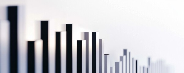 Wall Mural - Sleek bar graph capturing a significant rise in stock values against a minimalist white backdrop, designed for modern financial presentations.