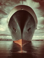 Poster - A large boat floating on the surface of the water, great for use in travel, adventure or nautical-themed images