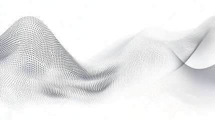  Abstract wavy background with gray gradient dots and flowing line particles, high-definition vector template for digital marketing materials or technology report covers. Modern dynamic composition wi