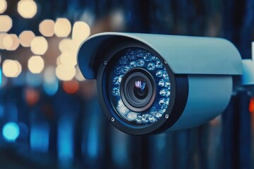 Aufkleber - A close-up view of a camera mounted on a pole