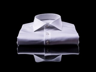 Poster - A close-up of a white shirt on a black surface, ideal for use in fashion and product photography