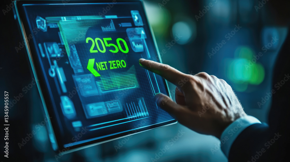 Achieving Net Zero by 2050 Interactive Technology Dashboard Stock Photo ...