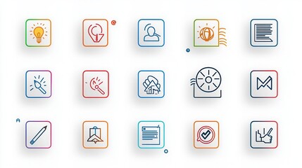 Poster - A collection of icons representing various aspects of career development job related skills and professional growth opportunities