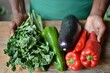 © Nico - Farm-to-Table Freshness: A close-up shot of vibrant, just-picked vegetables on a rustic wooden table