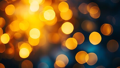 Poster - Abstract yellow light bokeh overlay isolated on a transparent background