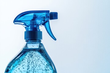 Poster - A blue spray bottle filled with liquid, perfect for various uses including cleaning and personal care