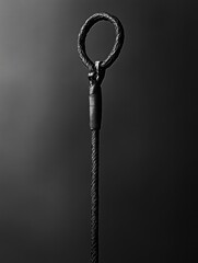 Aufkleber - A close-up of a metal hook in black and white