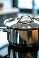 Poster - A pot sitting on top of a stovetop, ready for cooking